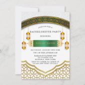 Modern White en Gold Islamic Bachelorette Party Kaart (Voorkant)