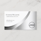 Modern White en Silver Decor met Logo Noble Visitekaartje (Voorkant)