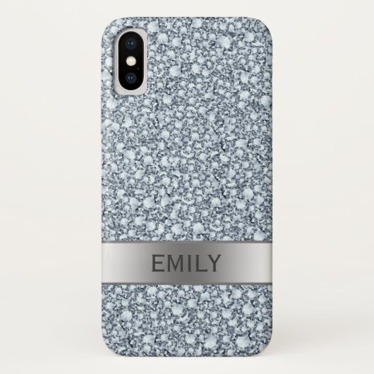Modern White Encrusted Diamonds Case-Mate iPhone Case (Achterkant)