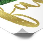 Modern White Family Photo Grid met Faux Gold Foil Poster (Hoek)