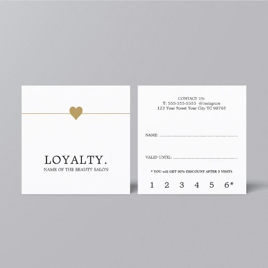 Modern White Faux Gold Heart Lines Beauty Loyalty