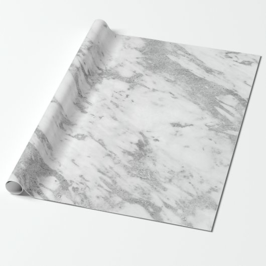 Modern White Faux Marble No 4a Cadeaupapier (Uitgerold)