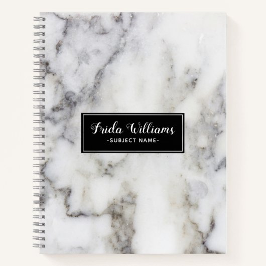 Modern White Faux Marble Notitieboek (Voorkant)