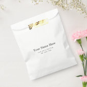 Modern White Favor Bag with Custom Text Bedankzakje (Gezegeld)