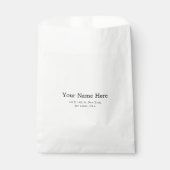 Modern White Favor Bag with Custom Text Bedankzakje (Voorkant)