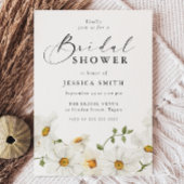 Modern White Floral Bridal Shower Kaart
