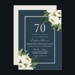Modern White Floral Elegant Greenery 70th Birthday Kaart<br><div class="desc">Modern White Floral Elegant Greenery 70th Birthday Uitnodiging Zie bijbehorend collectie in Niche en Nest Store</div>