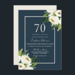 Modern White Floral Elegant Greenery 70th Birthday Kaart<br><div class="desc">Modern White Floral Elegant Greenery 70th Birthday Uitnodiging Zie bijbehorend collectie in Niche en Nest Store</div>
