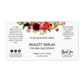 Modern White Floral Face Serum Labels (Voorkant)