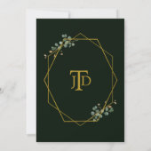 Modern White Floral Greenery Gold Lijst Wedding Kaart (Achterkant)