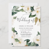 Modern White Floral Leaf Wreath Greenery Wedding Kaart (Voorkant)