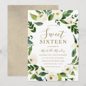 Modern White Floral met 16 partijen Kaart (Voorkant / Achterkant)