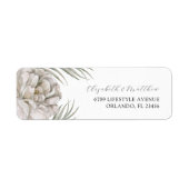 Modern White Floral Return Address Label (Voorkant)