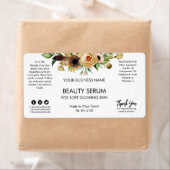 Modern White Flowers Face Serum Labels (Insitu)