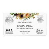 Modern White Flowers Face Serum Labels (Voorkant)