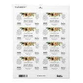 Modern White Flowers Face Serum Labels (Full Sheet)