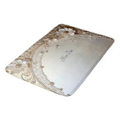 Modern White Flowers Pearls Bath Mat (Gekanteld)