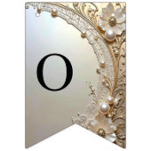 Modern White Flowers Pearls Bunting Flag Vlaggetjes (Tweede vlag)