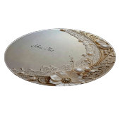 Modern White Flowers Pearls Cutting Board Snijplank (Hoek)