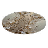 Modern White Flowers Pearls Cutting Board Snijplank (Hoek)