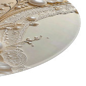 Modern White Flowers Pearls Cutting Board Snijplank (Hoek)