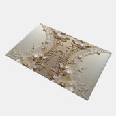 Modern White Flowers Pearls Doormat Deurmat (Schuin)
