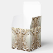 Modern White Flowers Pearls Favor Box Bedankdoosjes (Geopend)
