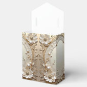 Modern White Flowers Pearls Favor Box Bedankdoosjes (Geopend)