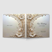 Modern White Flowers Pearls Guest Book Gastenboek (Volledig)