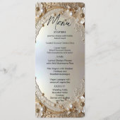 Modern White Flowers Pearls Menu (Voorkant)