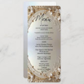 Modern White Flowers Pearls Menu (Voorkant / Achterkant)