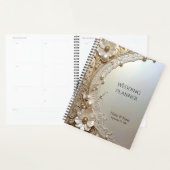 Modern White Flowers Pearls Planner (Display)