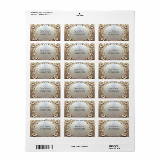 Modern White Flowers Pearls Return Address Label (Full Sheet)