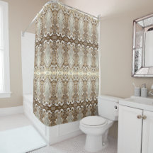 Modern White Flowers Pearls Shower Curtain
