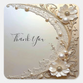 Modern White Flowers Pearls Sticker (Voorkant)