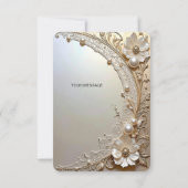 Modern White Flowers Pearls Thank You Card Bedankkaart (Achterkant)