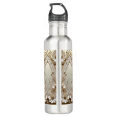 Modern White Flowers Pearls Water Bottle Waterfles (Achterkant)