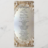 Modern White Flowers Pearls Wedding Program Programmakaart (Voorkant)