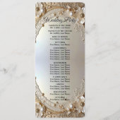 Modern White Flowers Pearls Wedding Program Programmakaart (Achterkant)