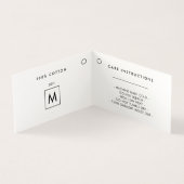 Modern White Folded Clothing Hang Label Kaart (Binnen)