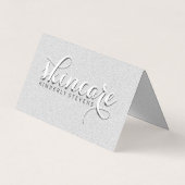 Modern White Glitter Visitekaartje (Voorkant)