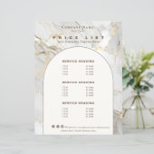 Modern White Gold Agate Beauty Service Price List (Staand voorkant)