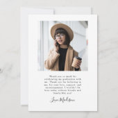 Modern White Gold Arch Afstuderen Kaart (Achterkant)