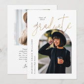 Modern White Gold Arch Afstuderen Kaart (Voorkant / Achterkant)