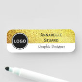 Modern White Gold Corporate Employee Naamplaatje (In situ)