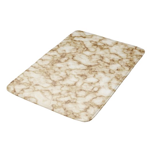 Modern White Gold Faux Marble Bath Mat (Gekanteld)