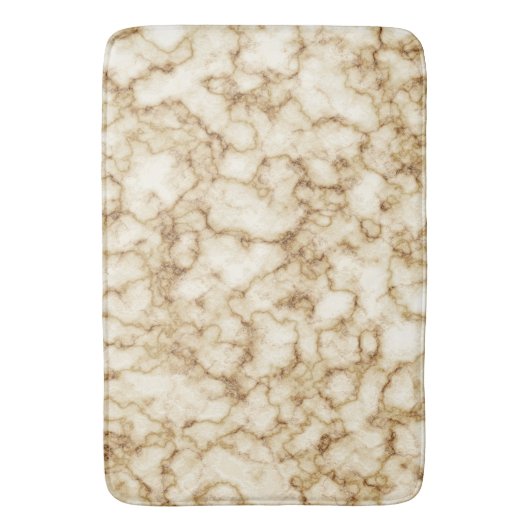 Modern White Gold Faux Marble Bath Mat (Voorkant Verticaal)