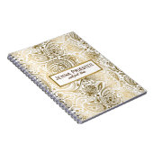 Modern White & Gold  Floral Paisley Pattern Notitieboek (Rechterzijde)