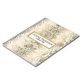Modern White & Gold  Floral Paisley Pattern Notitieboek (Linkerzijde)
