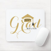 Modern White & Gold Glitter Afstudeerder 2016 Muismat (Met muis)